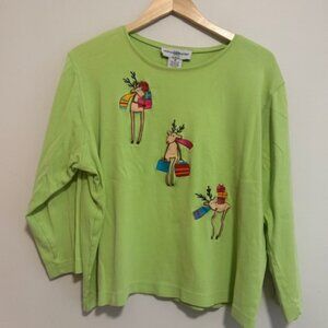 Reindeer Holiday Green Shirt